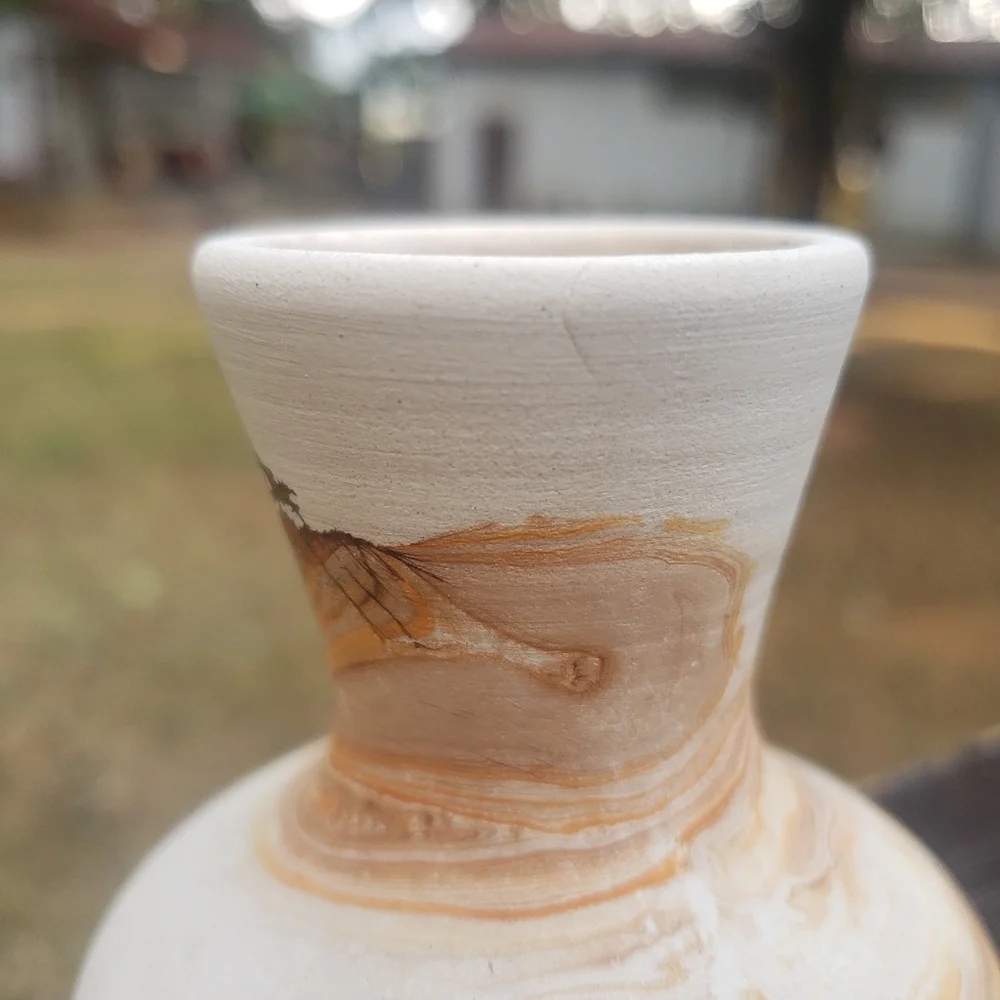 Mini Nemadji Pottery - Painted Swirl Vase - MINI